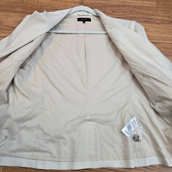 Quince Womens XL European Linen Structured Blazer Sand Jacket Clean Girl NWOT - Picture 9 of 13